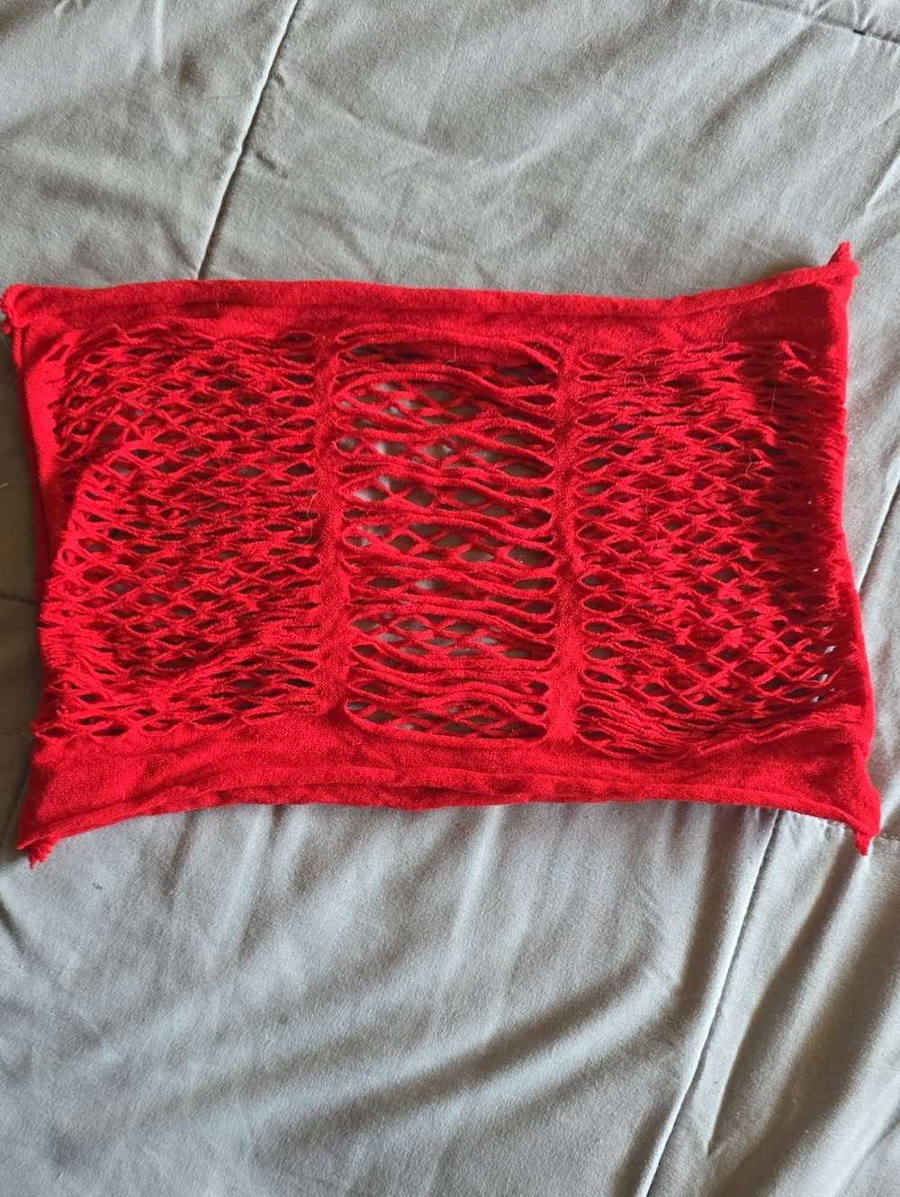 Red Mesh Stretch Top
